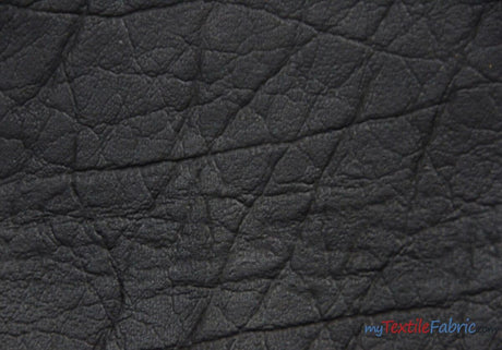 Heavy Duty Textured Vinyl Fabric - Upholstery Weight, Textured Faux Leather, 54" Width, Multiple Colors (1 Yard)