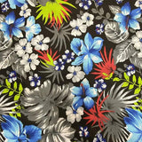 Hawaiian Floral Mix Poly Cotton Fabric - Tropical Floral, Multicolor, 58/60" Width (1 Yard)