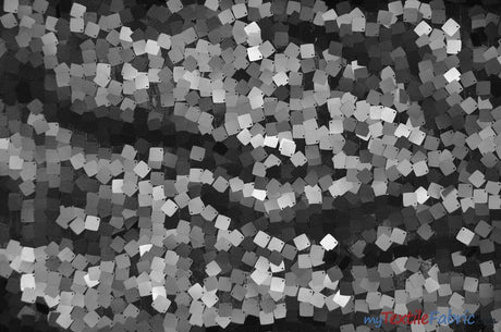 Dull Square Dazzle Polyester Fabric - Square Sequins, Sheer Mesh, 52" Width (1 Yard)