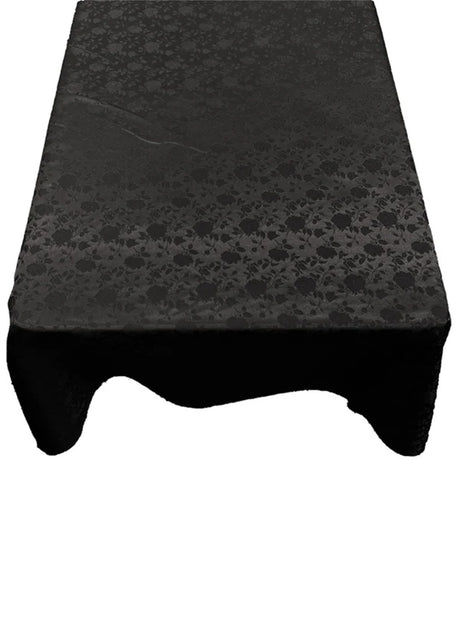 Square Tablecloth Roses Jacquard Satin Fabric - Floral Rose Jacquard, 36" X 36" (1 Piece)