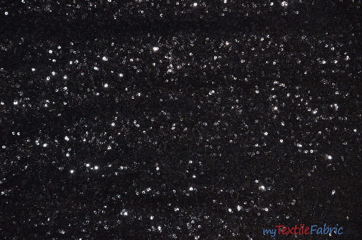 Glitz Mesh Sequins Polyester Fabric - 3Mm Glitter Sequins, 52" Width, Multiple Colors (1 Yard)