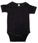 Lucky Friends 701 100 Percent Cotton Fabric - Black, Short Sleeve Baby Onesie, Rinse Washed (5 Sizes)