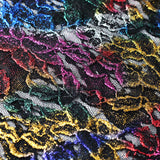 Passion Flower Foil Nylon Spandex Fabric - Multiple Colors, Floral Lace, 57/58" Width (1 Yard)