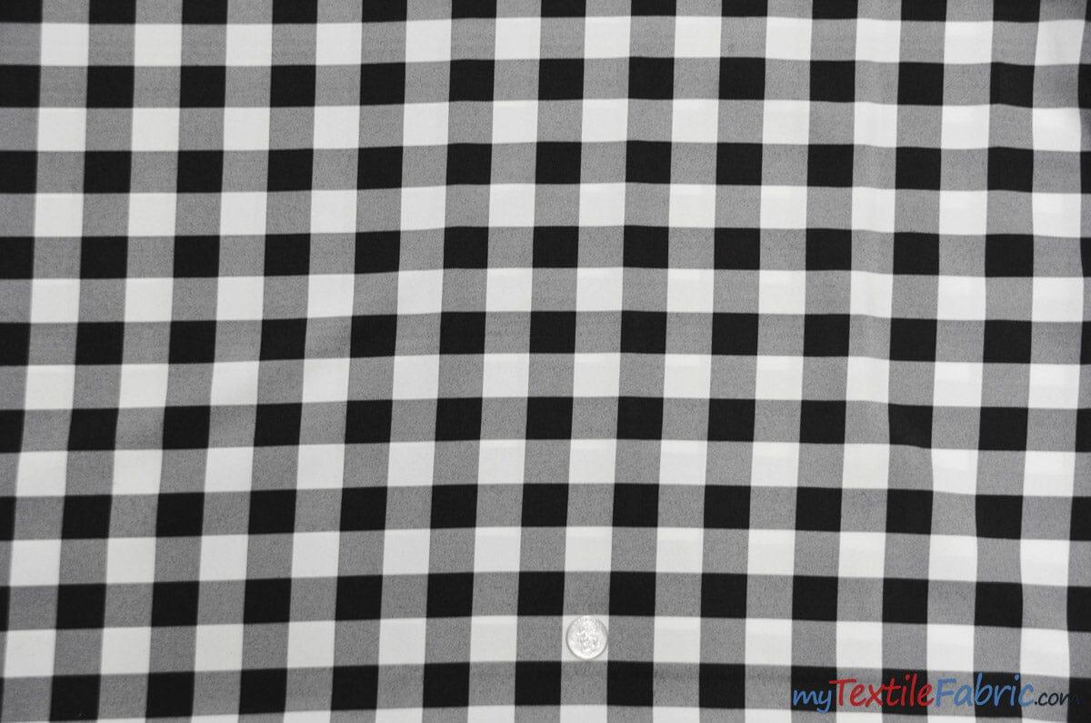 Picnic Checkers Polyester Fabric - Gingham Checkered, 1" X 1", 58/60" Width (1 Yard)