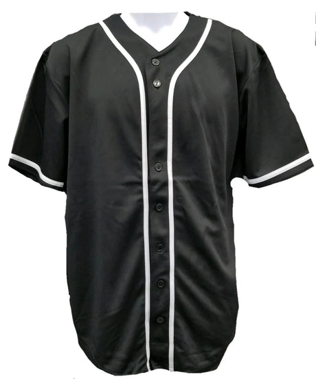 Baseball Jersey Polyester Fabric - Black Button Down Jersey (1 Piece)