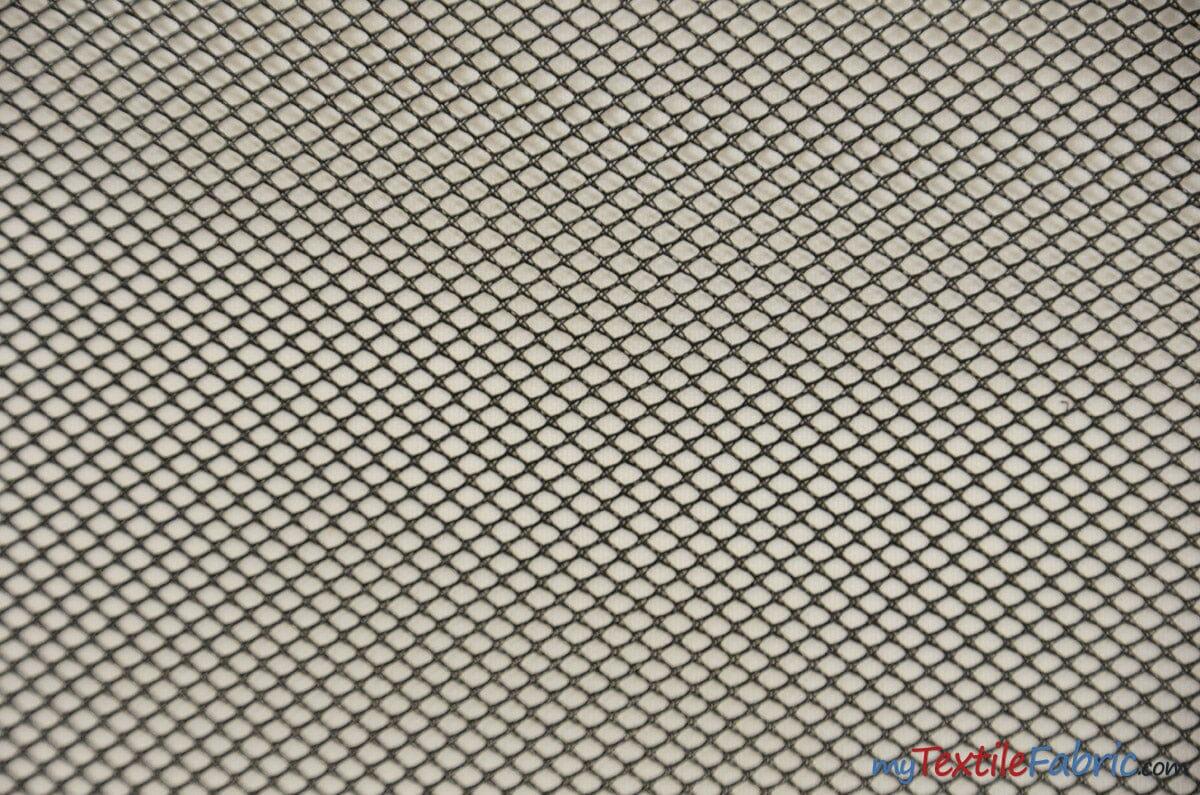 Italian Hard Net Polyester Fabric - Black And White Netting, 54" Width (1 Yard)