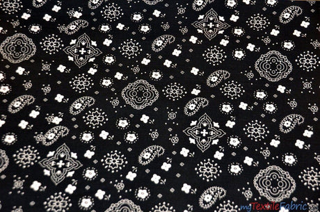 Bandana Cotton Print Polyester Cotton Broadcloth Fabric - Multiple Colors, 58/60" Width (1 Yard)