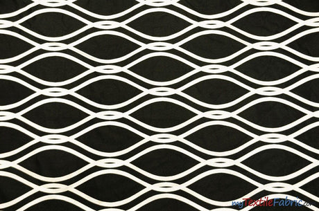 Elliptical Jacquard Polyester Fabric - Reversible Modern Geometric Pattern, 58/60" Width, Multiple Colors (1 Yard)