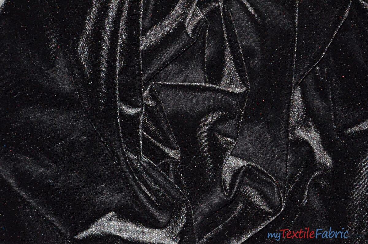 Stretch Velvet Spandex Fabric - Solid, 58" Width (1 Yard)