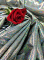 Glitter Sparkly Iridescent Fabric Black