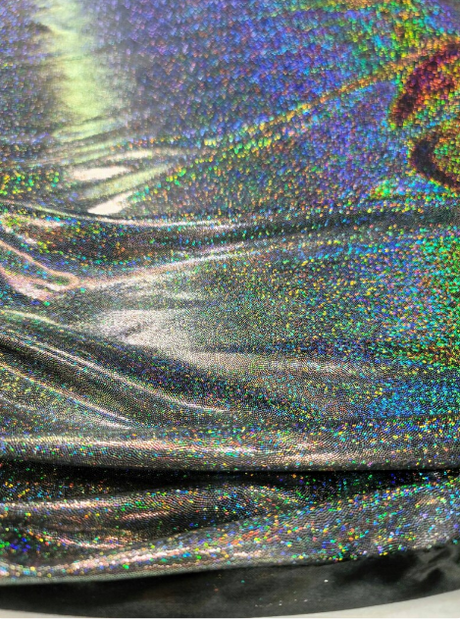 Glitter Sparkly Iridescent Fabric Black