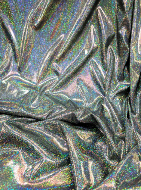 Glitter Sparkly Iridescent Fabric Black