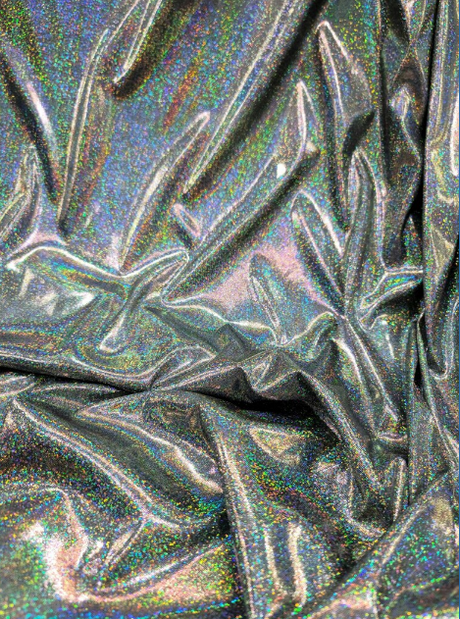 Glitter Sparkly Iridescent Fabric Black