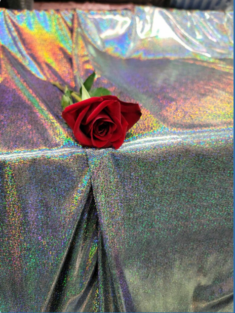 Glitter Sparkly Iridescent Fabric Black