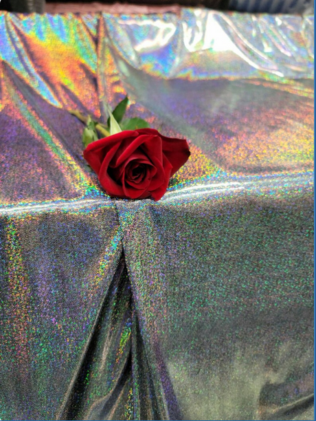 Glitter Sparkly Iridescent Fabric Black