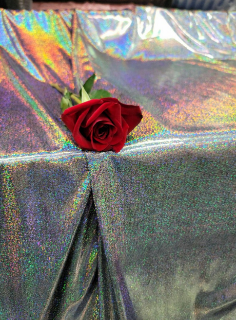 Glitter Sparkly Iridescent Fabric Black