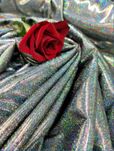 Glitter Sparkly Iridescent Fabric Black
