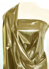 Soft Liquid Lame Stretch Fabric - White Gold, White Silver, Black Gold, Black Silver, 40" Cuttable, 45" Width (1 Yard)