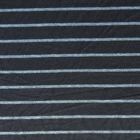 Bamboo Lycra Jersey Knit Fabric Black Heathered Charcoal Grey Stripe