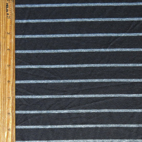 Bamboo Lycra Jersey Knit Fabric Black Heathered Charcoal Grey Stripe