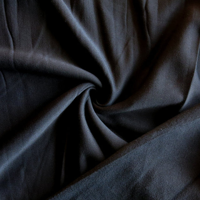 Polartec Powerstretch Fleece Knit Fabric - Black - Seconds