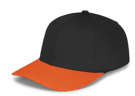 Panel Caps 6204 Cotton Twill Fabric - Black/Orange, Structured 6-Panel, Low-Profile, Pro-Model, Snapback Adjustable, One Size (1 Unit)