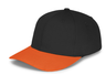 Panel Caps 6204 Cotton Twill Fabric - Black/Orange, Structured 6-Panel, Low-Profile, Pro-Model, Snapback Adjustable, One Size (1 Unit)