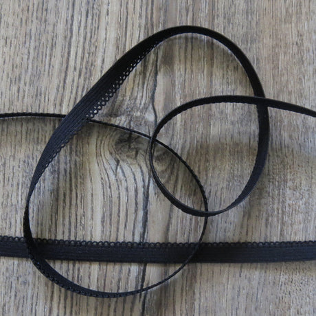 Black Picot Edge Decorative Elastic Trim