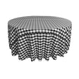 Black Polyester Checkered Round 132″