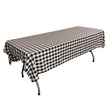 Black Gingham Checkered Polyester Rectangular Tablecloth 60″ x 108″