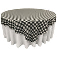 Black White Checkered Square Overlay Tablecloth Polyester 60″ x 60″