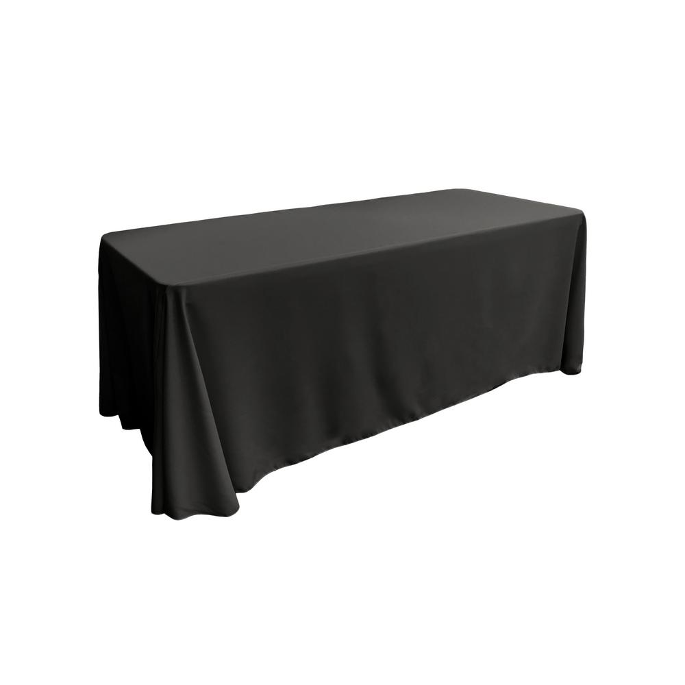 Black 100% Polyester Rectangular Tablecloth 90″ x 132″
