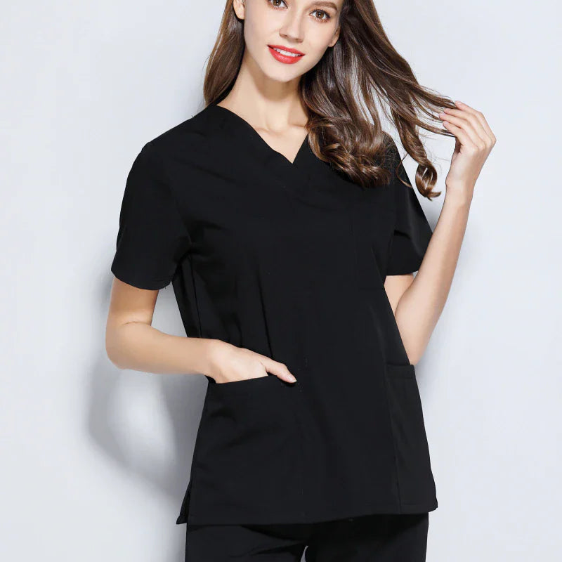 Black Scrubs Cotton Fabric - Black, Solid, All Sizes (1 Set)