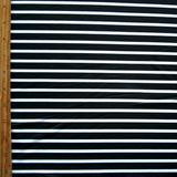 Nylon Lycra Swim Knit Black Thick and White Thin Stripes
