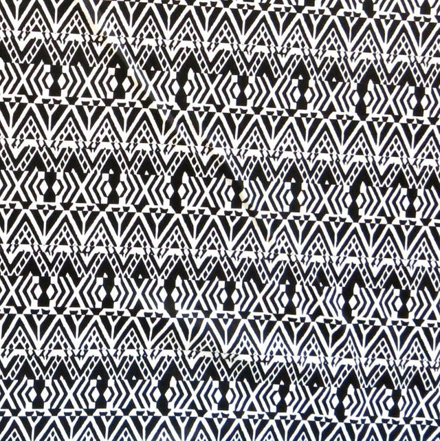 Nylon Spandex Swim Fabric Black Triangle Abstract 30" Remnant