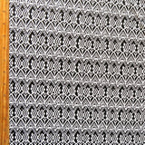 Nylon Spandex Swim Fabric Black Triangle Abstract 30" Remnant