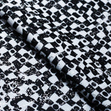 Flower Pop Twin Polyester Spandex Fabric - Black And White Or Multi Floral Garden Print, 58-60" Width (1 Yard)