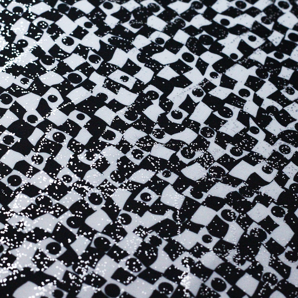 Flower Pop Twin Polyester Spandex Fabric - Black And White Or Multi Floral Garden Print, 58-60" Width (1 Yard)
