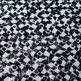 Flower Pop Twin Polyester Spandex Fabric - Black And White Or Multi Floral Garden Print, 58-60" Width (1 Yard)