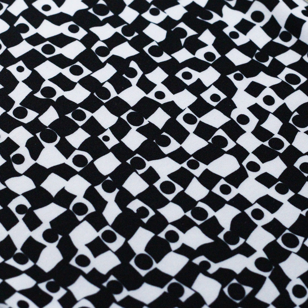 Flower Pop Twin Polyester Spandex Fabric - Black And White Or Multi Floral Garden Print, 58-60" Width (1 Yard)