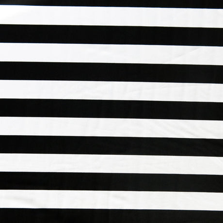 Swim Knit Black and White 1 Inch Stripe Nylon Spandex