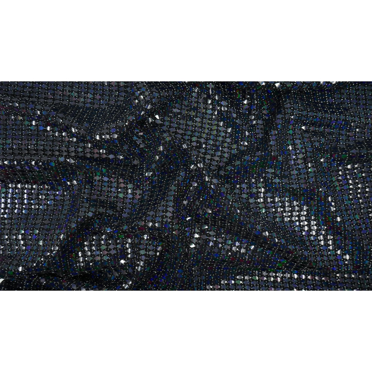Bling Transfer Sequin In Lurex Nylon Spandex Fabric - Black/Silver, Black/Gold, Black/Fuchsia, Black/Royal, Black/Black, 58" Width, 175 GSM (1 Yard)