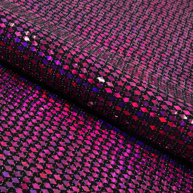 Bling Transfer Sequin In Lurex Nylon Spandex Fabric - Black/Silver, Black/Gold, Black/Fuchsia, Black/Royal, Black/Black, 58" Width, 175 GSM (1 Yard)