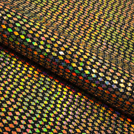 Bling Transfer Sequin In Lurex Nylon Spandex Fabric - Black/Silver, Black/Gold, Black/Fuchsia, Black/Royal, Black/Black, 58" Width, 175 GSM (1 Yard)