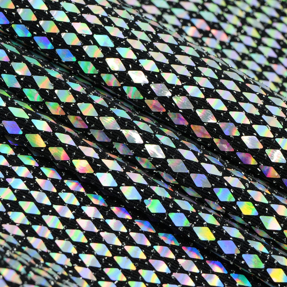 Bling Transfer Sequin In Lurex Nylon Spandex Fabric - Black/Silver, Black/Gold, Black/Fuchsia, Black/Royal, Black/Black, 58" Width, 175 GSM (1 Yard)