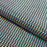 Bling Transfer Sequin In Lurex Nylon Spandex Fabric - Black/Silver, Black/Gold, Black/Fuchsia, Black/Royal, Black/Black, 58" Width, 175 GSM (1 Yard)