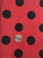 Black Dots/Red Polyester Cotton Fabric - Red With Black Polka Dots, 59/60" Width (1 Yard)
