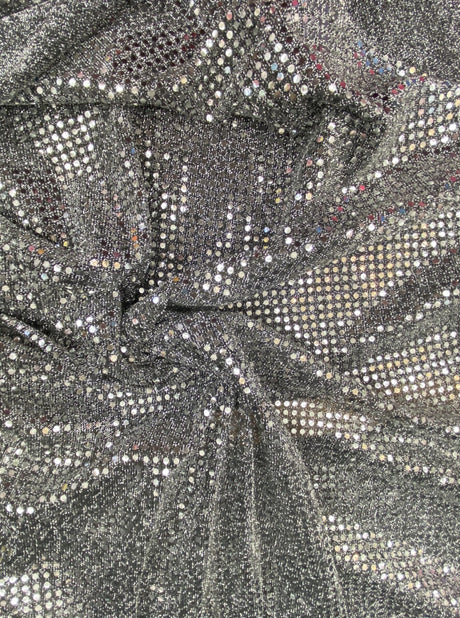 Black/Silver Small Confetti Sequin Polyester Fabric - 3 Mm Confetti Dots, 42" Width (1 Yard)