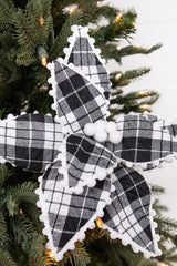 17” x 12" Plaid Ricrac Poinsettia Stem
