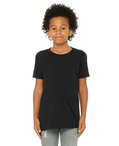 Bella Canvas 3001Y Airlume Combed And Ring-Spun Cotton Fabric - Black, Crew Neck, Short Sleeve, Youth Tee (1 Unit)